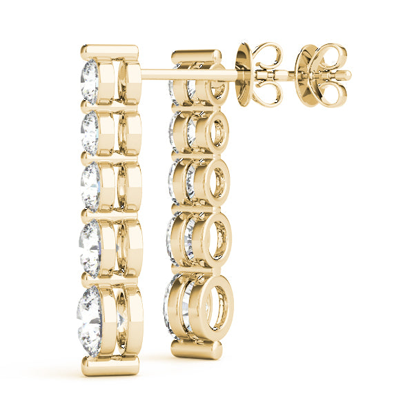 14K Yellow Journey Diamond Earrings Default Title
