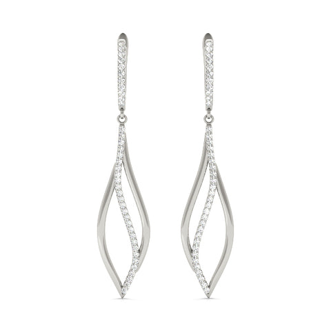 white gold diamond fashion drop earrings