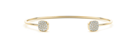 yellow gold flexible diamond bangle bracelet 