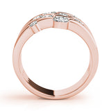 rose gold multi row diamond fashion ring 