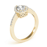 yellow gold pear shaped diamond halo engagement ring