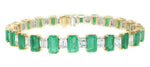 two tone emerald and diamond tennis bracelet 