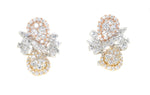 white gold yellow gold and rose gold diamond fashion earrings