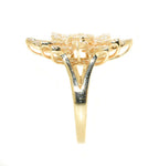 yellow gold diamond floral ring