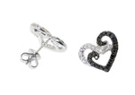 white gold earrings with black diamonds and white diamonds