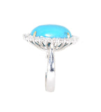 white gold turquoise and diamond ring 