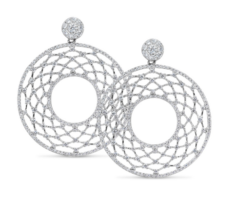 white gold diamond circle earrings