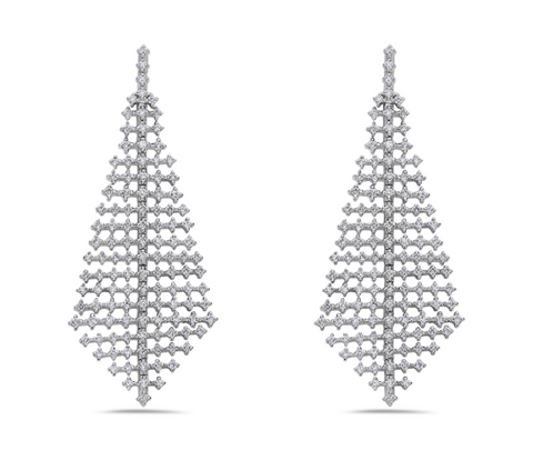 white gold diamond chandelier earrings