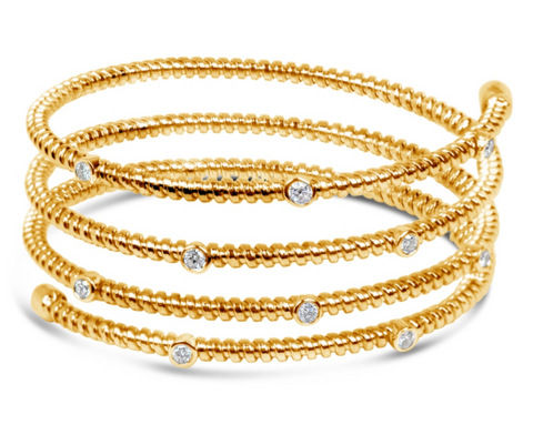 yellow gold diamond wrap bracelet