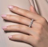 lafonn stackable crossover weave band on hand