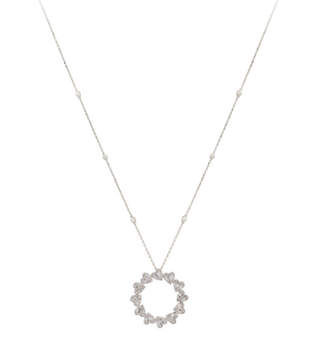 white gold diamond circle pendant