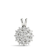 platinum diamond cluster pendant