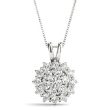 platinum diamond cluster pendant