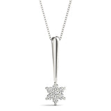 white gold tiny star of David diamond cluster pendant