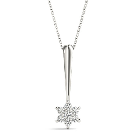 white gold tiny star of David diamond cluster pendant
