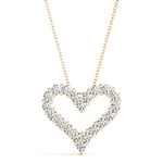 yellow gold diamond heart pendant