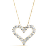 yellow gold diamond heart pendant