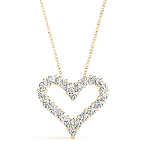 yellow gold diamond heart pendant