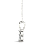 platinum three stone diamond pendant