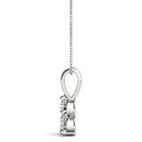 platinum three stone diamond pendant