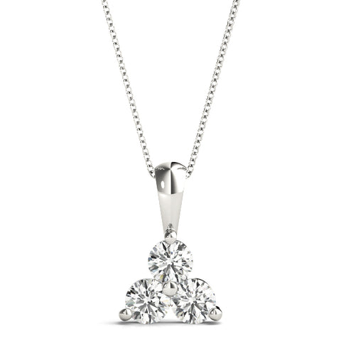 platinum three stone diamond pendant