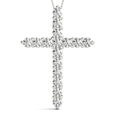 white gold diamond cross pendant