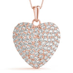 rose gold diamond heart pendant 