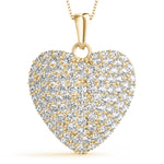 yellow gold diamond heart pendant