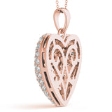 rose gold diamond heart pendant 