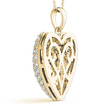 yellow gold diamond heart pendant 