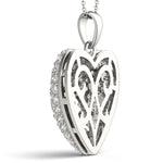 white gold diamond pavé heart pendant