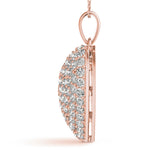 rose gold diamond heart pendant 