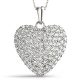 white gold diamond pavé heart pendant