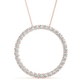 rose gold diamond circle pendant