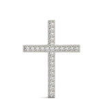 white gold beaded diamond cross pendant