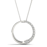 white gold diamond circle pendant