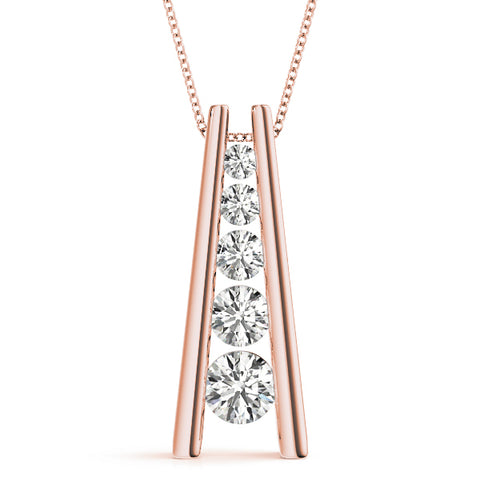 rose gold diamond journey pendant