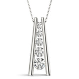 14kt Diamond Journey Pendant (1/4 ctw)