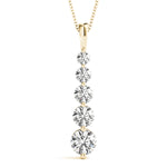 yellow gold diamond journey pendant