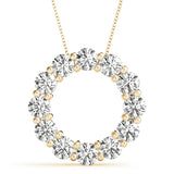 yellow gold diamond circle pendant