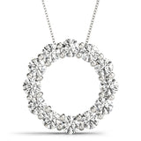 white gold diamond circle pendant