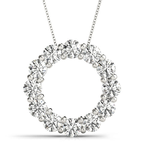 white gold diamond circle pendant