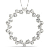 white gold diamond circle pendant
