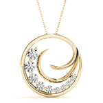 yellow gold diamond journey pendant