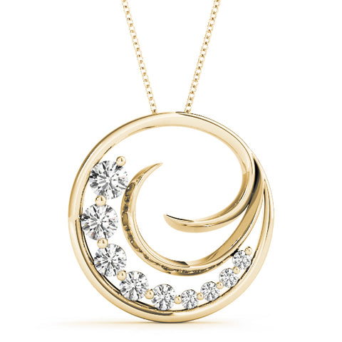 yellow gold diamond journey pendant