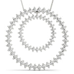 platinum double circle diamond pendant
