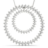 platinum double circle diamond pendant