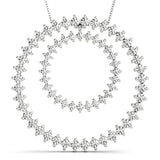 platinum double circle diamond pendant