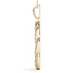 yellow gold twisted circle diamond pendant