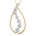 yellow gold diamond journey drop pendant 
